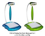 Floating pen-clock -memo-pad 3 in 1